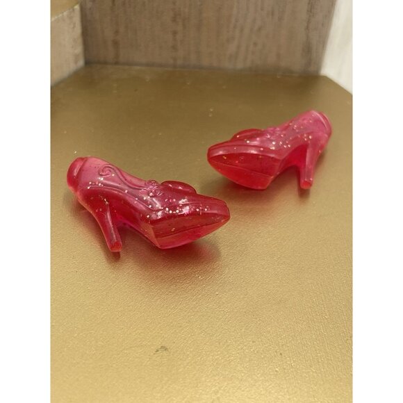 Barbie Disney Princess Doll Shoes SNOW WHITE Sparkle Glitter Pink High Heels 201 - Picture 8 of 9
